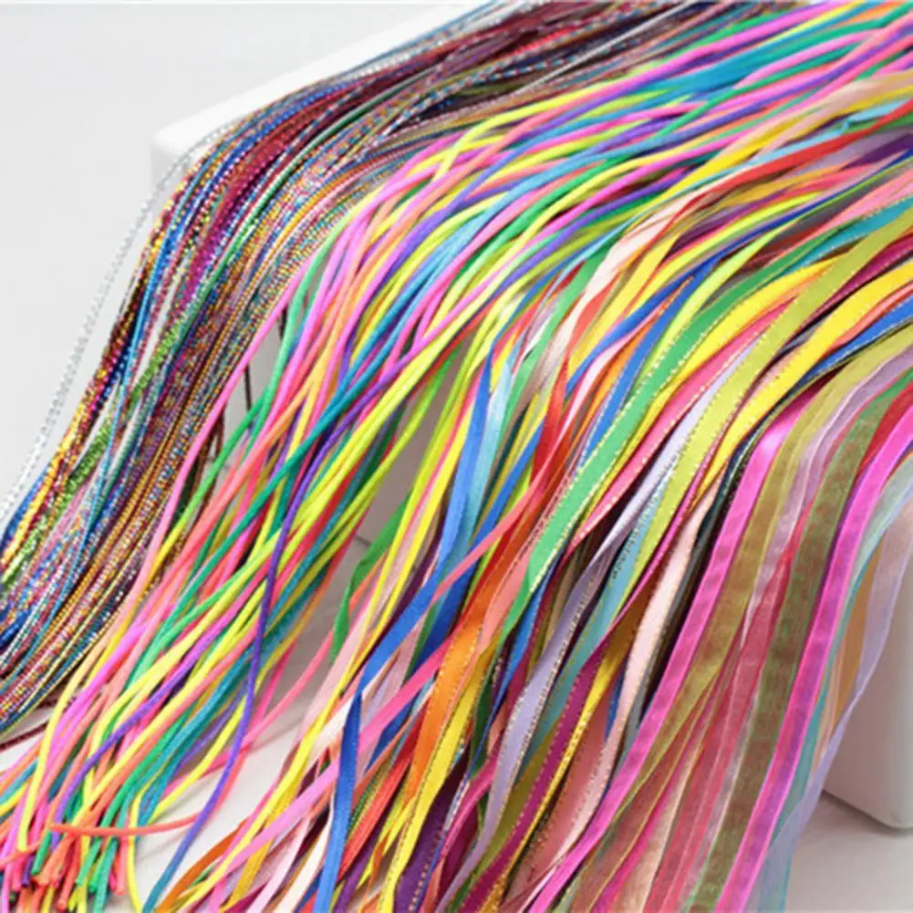 20pcs Seven Colors Dirty Braided Hair Color Rope Children's Ribbons Female Geaddress Head Rope Ribbon Fabric Hip-hop Hair String 4