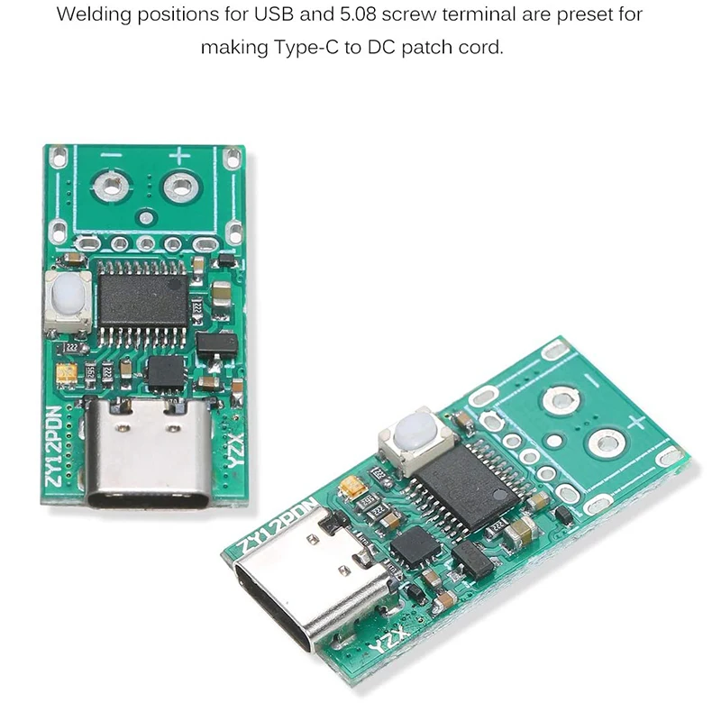 USB-C PD2.0/3.0-DC Konverteriu, Maitinimo Modulis Masalui Greitai Įkrauti Sukelti Apklausa Apklausos Detektorius Testeris(ZY12PDN) 0