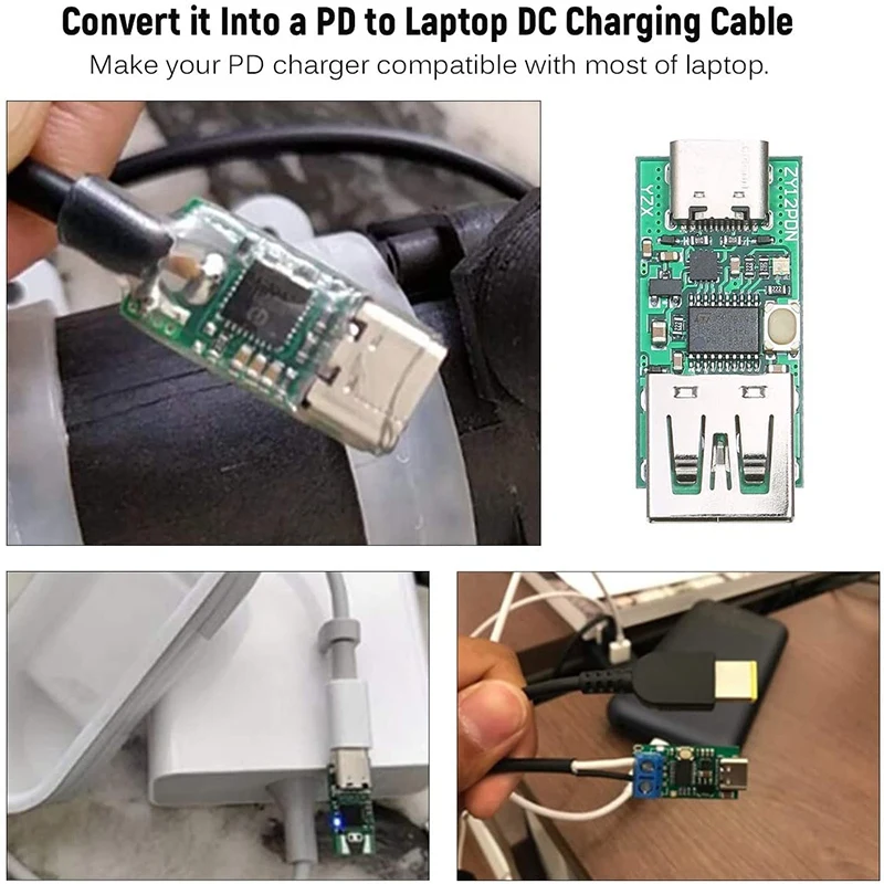 USB-C PD2.0/3.0-DC Konverteriu, Maitinimo Modulis Masalui Greitai Įkrauti Sukelti Apklausa Apklausos Detektorius Testeris(ZY12PDN) 2