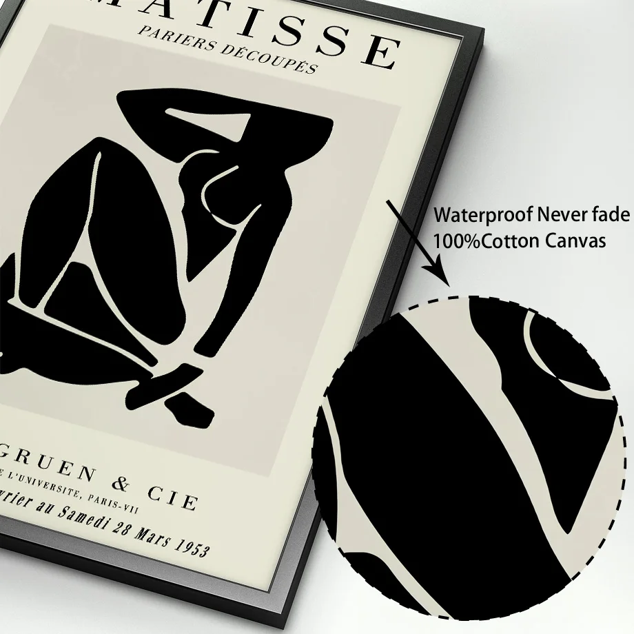 Matisse Abstrakčiai Juoda Balta Kūno Linijos Mergaitė Šiaurės Derliaus Plakatas Sienos Menas Spausdinti Drobės Tapybos Dekoro Nuotraukų Kambarį 5
