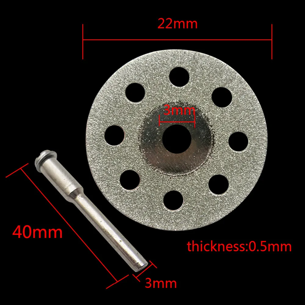Deimantiniai Diskai 10pc+3.0 mm Kotelio Dremel Priedai Deimantų Šlifavimo Rato Pamačiau Diskinės Pjovimo Diskas Dremel Rotacinis Įrankis 2