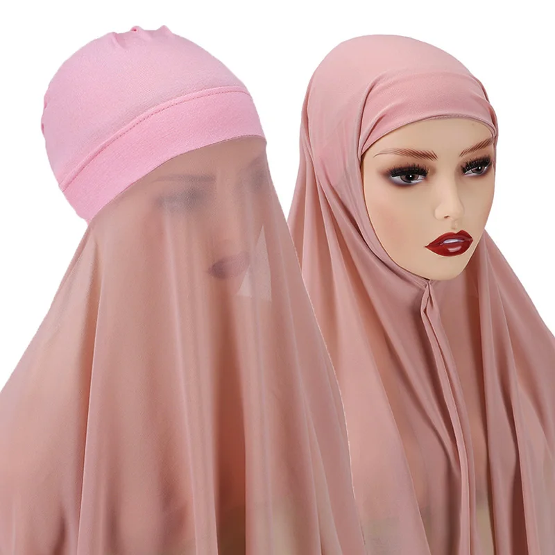 Naujas Musulmonų Moterys Variklio Dangčio Šifono Skara Galvą Skara Underscarf Dangtelis Vidinis Šalikas Lankelis Ruožas Hijab Padengti Headwrap Turbante 4