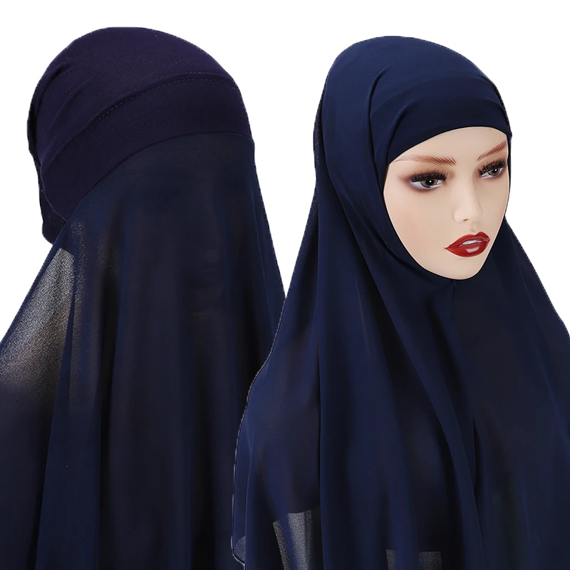 Naujas Musulmonų Moterys Variklio Dangčio Šifono Skara Galvą Skara Underscarf Dangtelis Vidinis Šalikas Lankelis Ruožas Hijab Padengti Headwrap Turbante 5