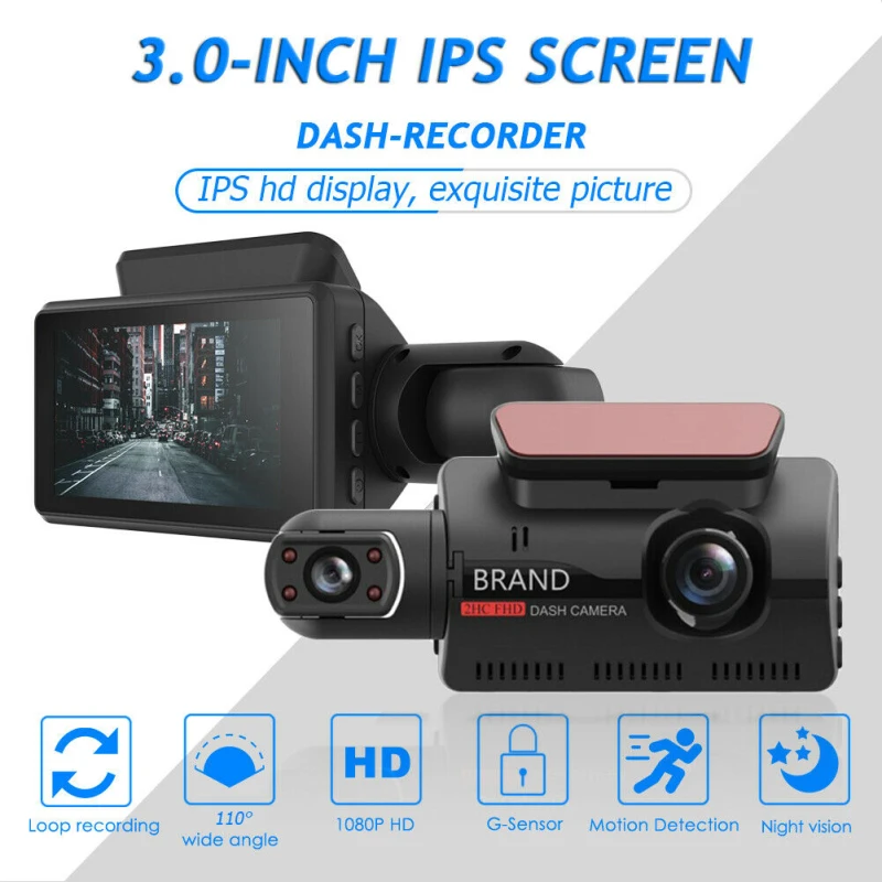 Dual Lens Car DVR Brūkšnys Cam Vaizdo įrašymo G-Sensor 1080P Vaizdo įrašymo WIFI Greitis N GPS Dashcam Brūkšnys Cam Automobilių DVR Kamera 2