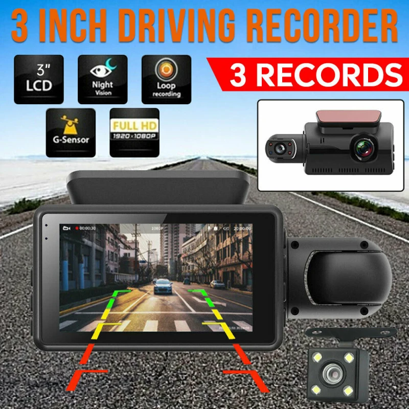 Dual Lens Car DVR Brūkšnys Cam Vaizdo įrašymo G-Sensor 1080P Vaizdo įrašymo WIFI Greitis N GPS Dashcam Brūkšnys Cam Automobilių DVR Kamera 3