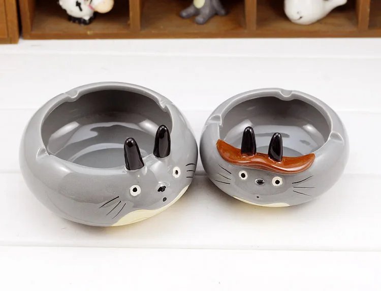 Anime Cartoon Veiksmų Skaičius, Spausdinti Totoro Katė Keramikos Pilka Kūrybos Rūkalių Puikus Peleninę Rūkymo Reikmenys Lėlės Apdailos 1