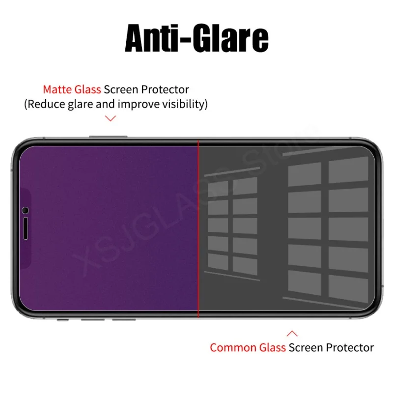 3Pcs Kovos su Blue Ray Šviesos 9H Grūdintas Stiklas iPhone 11 12 Pro Max 6 S 7 8 Plus X XR X S Max Screen Protector Akis Priežiūros Stiklo 4
