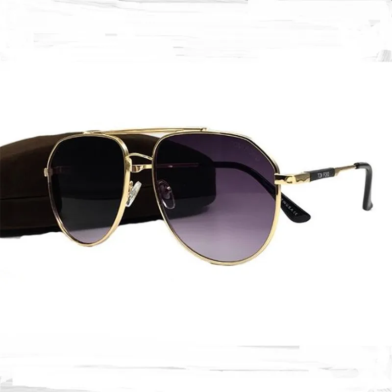 Prekės prabangūs vyriški akiniai nuo saulės metalo akiniai Klasikiniai rudos odinės dėžutės Moteris mados akiniai nuo saulės 2
