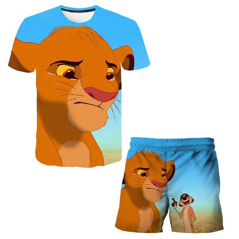2021 Vasaros Berniukų ir mergaičių 3D atspausdintas drabužių, cartoon vaikų trumpomis rankovėmis kostiumas, spausdinami marškinėliai + šortai dviejų dalių komplektas 3