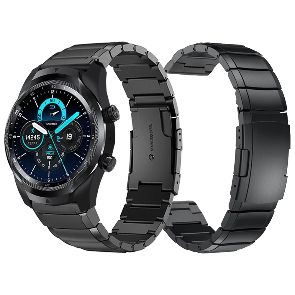 Nerūdijančio Plieno Watchband Juostos TicWatch Pro 3 Smartwatch Metalo Dirželis Ticwatch GTX / Pro 2021 / E2/S2 Apyrankės Apyrankė 2