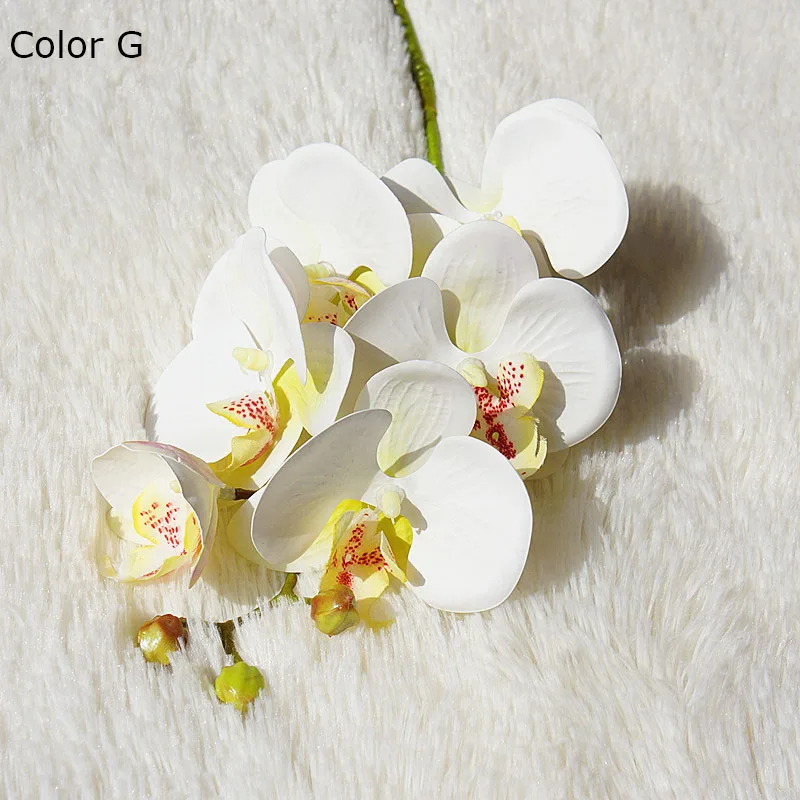 6Heads/filialo nekilnojamojo liesti plastiko, Dirbtinės Gėlės Orchid netikrą Drugelis Drugelis Orchidėjų Namų lentelė, Vestuvių Dekoravimas flores 2