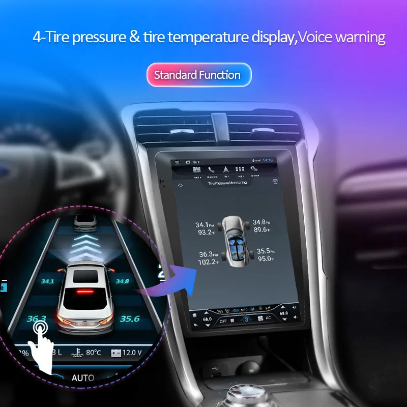 12.1 Colių Tesla Stiliaus Touchscreen, Android Automobilio Radijo Multimedia Vaizdo Grotuvas GPS Navigatorius, Ford Mondeo Sintezės MK5 4G+64G PSSS 0