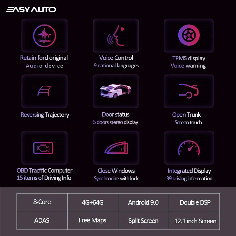 12.1 Colių Tesla Stiliaus Touchscreen, Android Automobilio Radijo Multimedia Vaizdo Grotuvas GPS Navigatorius, Ford Mondeo Sintezės MK5 4G+64G PSSS 2