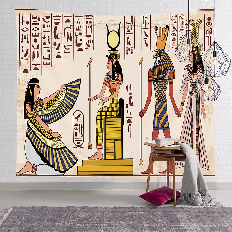 Namų Dekoro Egipto faraono aliejaus tapybai Gobelenas Sienos kabo audinio kambarį fono sienos aikštės Jogos paplūdimio rankšluostį kilimėlis 2