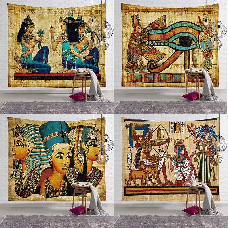 Namų Dekoro Egipto faraono aliejaus tapybai Gobelenas Sienos kabo audinio kambarį fono sienos aikštės Jogos paplūdimio rankšluostį kilimėlis 4