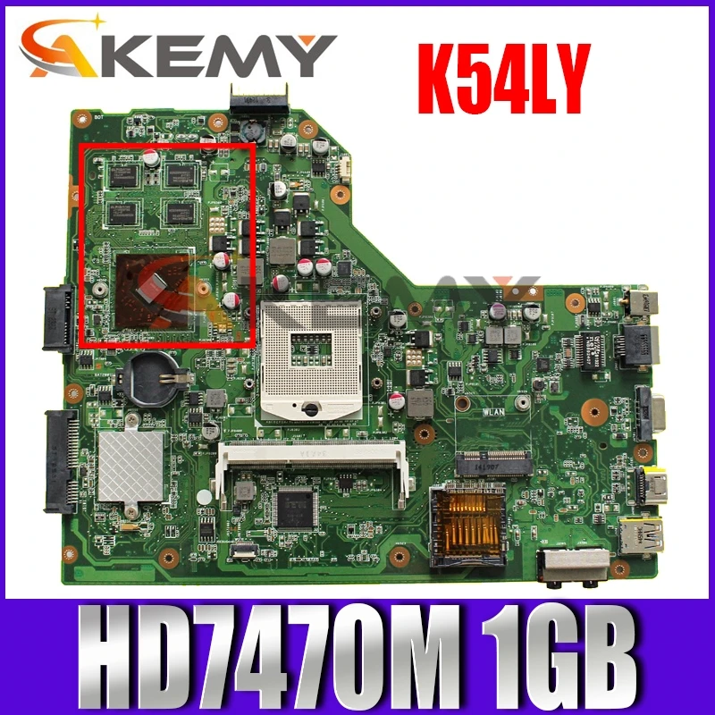K54LY HD7470M 1GB Mainboard REV2.1 ASUS K54H X54HR K54LY K54HR Nešiojamas plokštė HM55 DDR3 PGA989 60-N9EMB1000-A14 Išbandyti 4