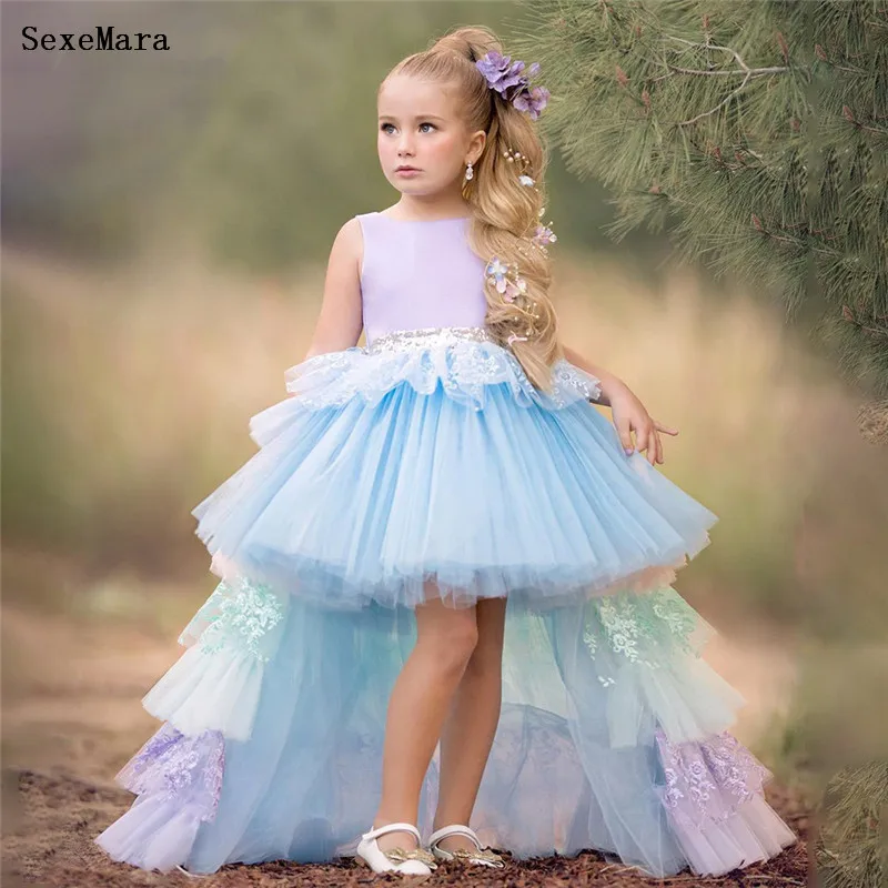 Didelis Mažas Realios Nuotraukos Gėlių Mergaitės Suknelė Vaikų Vestuves Nėrinių Suknelė Pakopų Vaikams Drabužių Photoshoot 2
