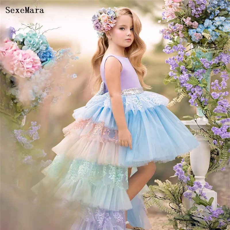 Didelis Mažas Realios Nuotraukos Gėlių Mergaitės Suknelė Vaikų Vestuves Nėrinių Suknelė Pakopų Vaikams Drabužių Photoshoot 4