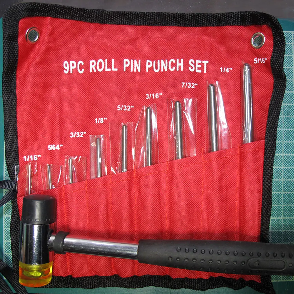 9Pcs Taktinis Roll Pin Punch Nustatyti AR15 M16 M4 su Glock Gun Varžtas Sugauti Removal Tool Kit Dukart Susidūrė su Minkštos Gumos Plaktuku Plaktuku 4