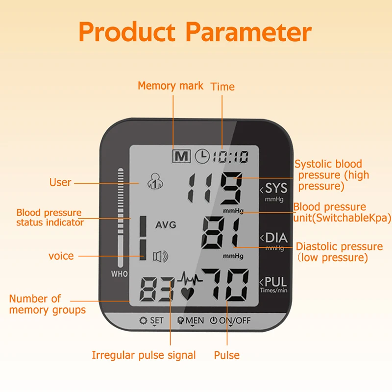 Skaitmeninis Riešo kraujospūdžio matuoklis Automatinis LCD Kraujo Spaudimą, Stebėti Širdies Plakimas Norma Pulso Matuoklis Sphygmomanometer 0