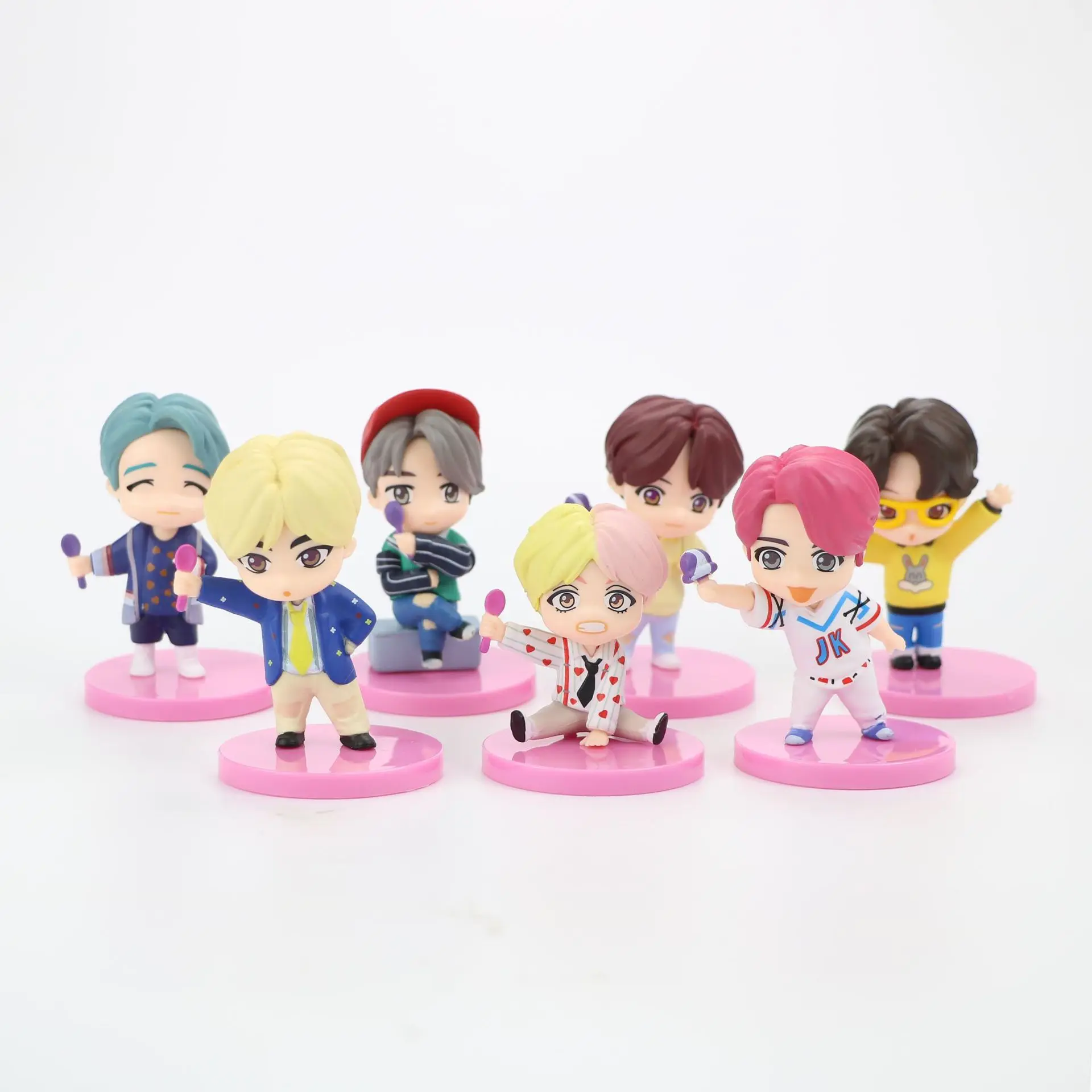 Naujas Korėjos Berniukas Grupių Lėlės Modelį Mielas Anime Simbolių KPOP Žvaigždžių Dievaitis, Mini PVC Duomenys Kalėdų, Gimtadienio Dovana, Žaislai Vaikams 4
