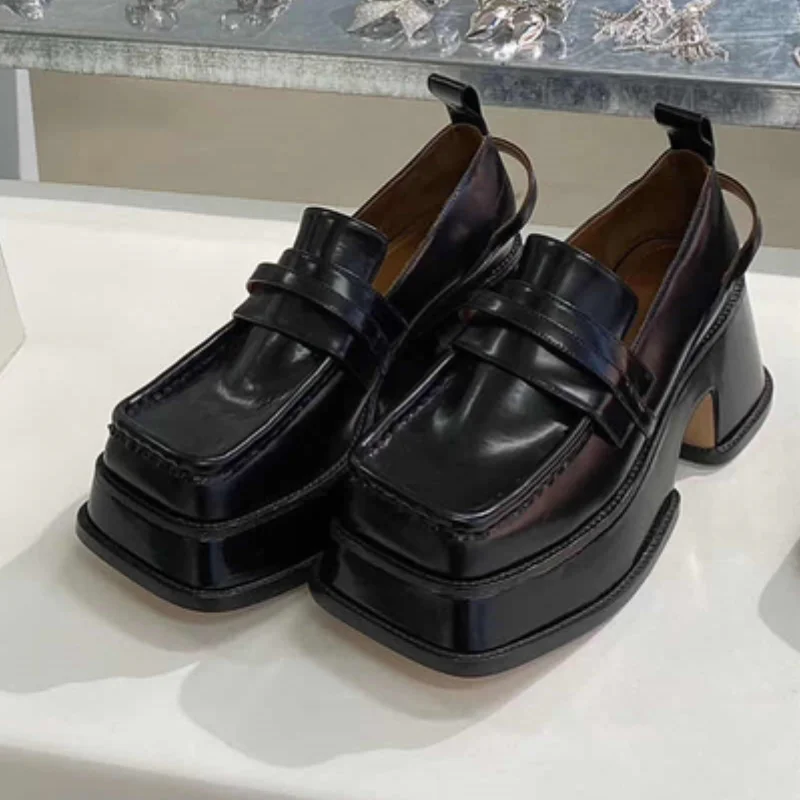 2020 naujas aikštėje kojų britų stiliaus platforminiai batai moterims retro didįjį pirštą visus-rungtynės mokasīni, platformos aukšto kulno mažas odos batai wo 1