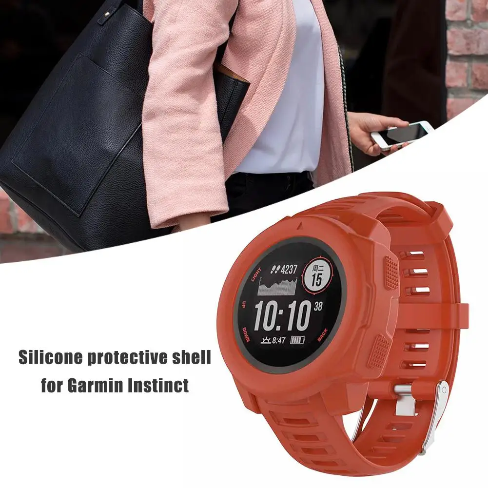 Lengvas Silikoninis Apsauginis Atveju Garmin Instinktas Smart Watch (Raudona) 2