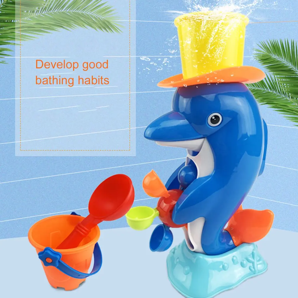 Delfinų Vonios Žaislas Naujagimių Waterwheel Maudyklų Vandens Žaislai, Vaikų Vonios Žaislai Mielas Vonios Žaislas Vaikams Bathtime Įdomus Vaikams 1