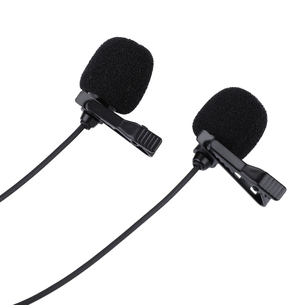 Dual Galvos Mikrofonas Kondensatorius Dual-galvos Atlošas prisegamasis Mikrofonas (3,5 MM Smartfon 3