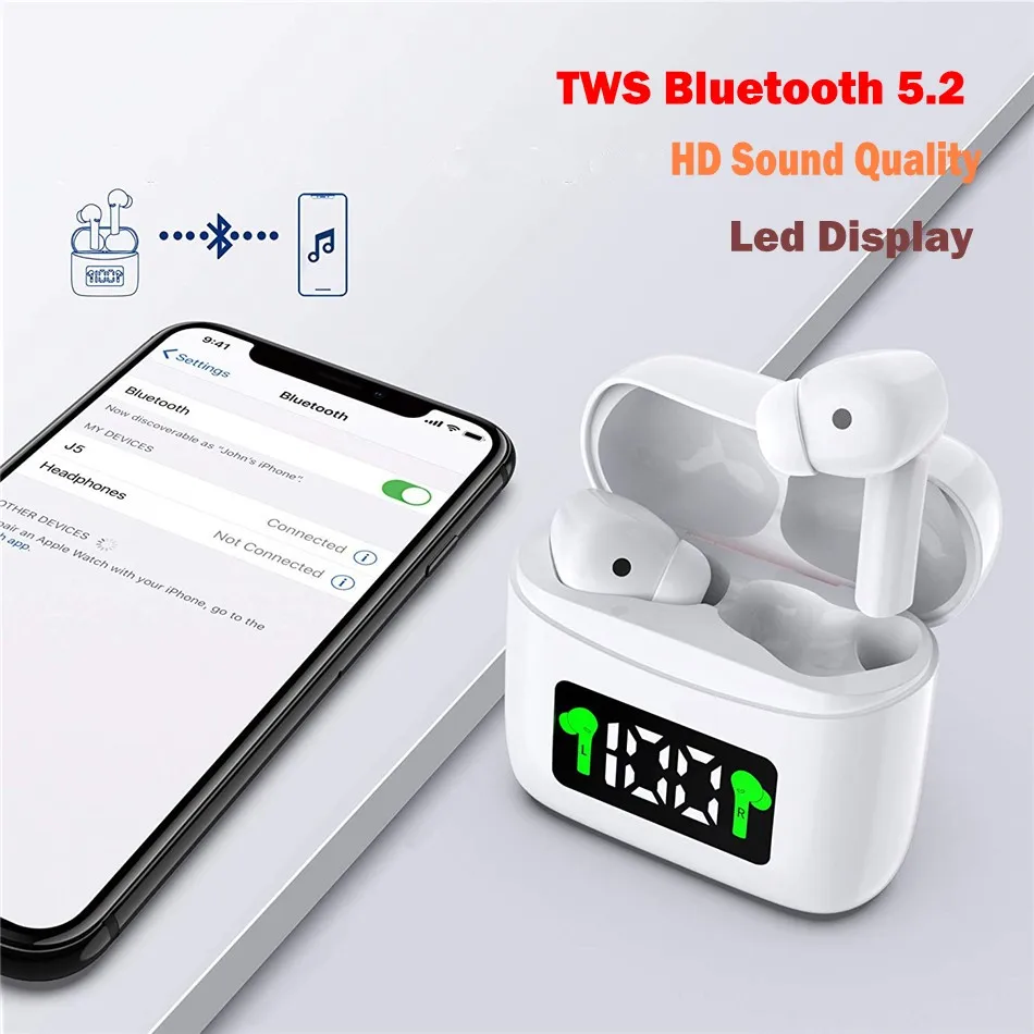 KNUPATH Naujas J5 TWS Bluetooth 5.0 Eaphones Su Įkrovimo Atveju Belaidžių Ausinių IPX7 atsparus Vandeniui Ausinių 9D Stereo Touch Control 2