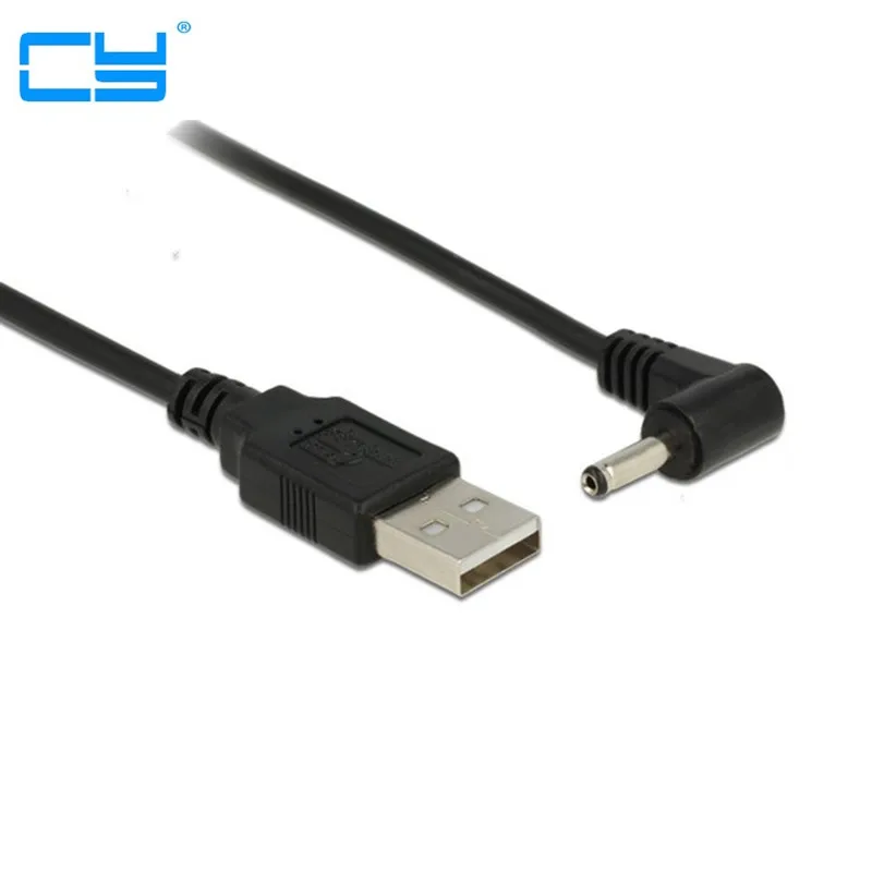 1pcs USB 2.0 Male į Dešinę 90 Laipsnių Kampu 3.5 mm 1.35 mm DC maitinimo Kištuko Barelį 5v Kabelis, 100cm 1