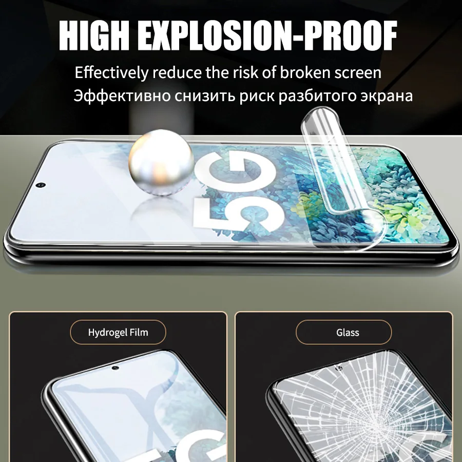 5G Pilnas draudimas 600D Hidrogelio Plėvelės Samsung Galaxy S20 Ultra S10e S8 S9 Plus Pastaba 9 10 Pro Screen Protector 3