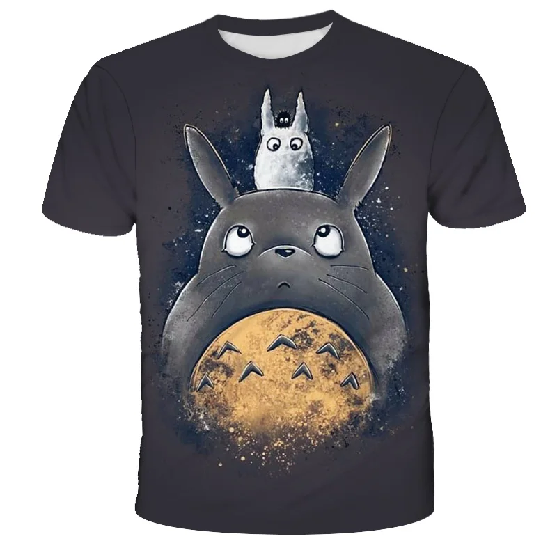 Totoro T Shirts Juokingas Mielas Anime 3D Hayao Miyazaki Totoro T-shirt Mados Atsitiktinis Vasaros Viršūnes Trumpas Rankovės Marškinėliai 4