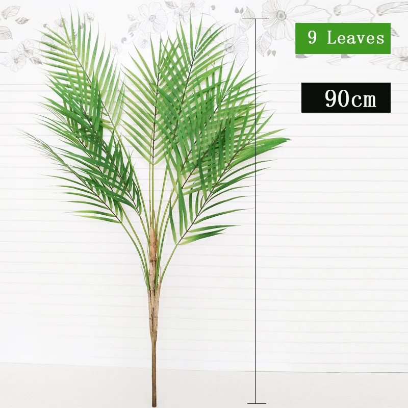 96cm 13 Vadovų Atogrąžų Dirbtinių Palmių Didelių Augalų Lapai Netikrą Palmių Lapai Plastiko Monstera Lapai Biuro Apdailos 0