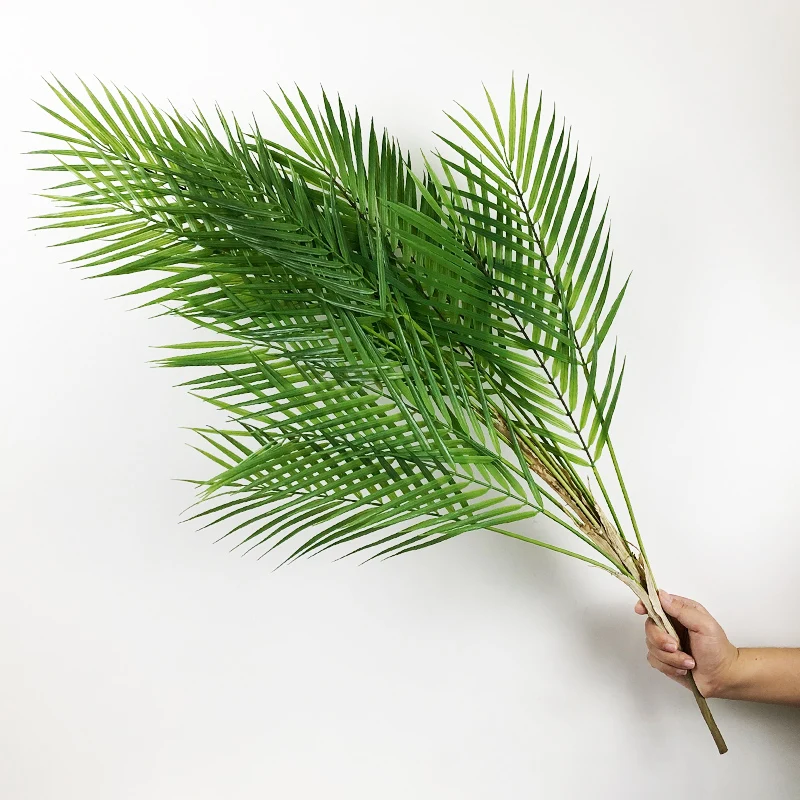 96cm 13 Vadovų Atogrąžų Dirbtinių Palmių Didelių Augalų Lapai Netikrą Palmių Lapai Plastiko Monstera Lapai Biuro Apdailos 2