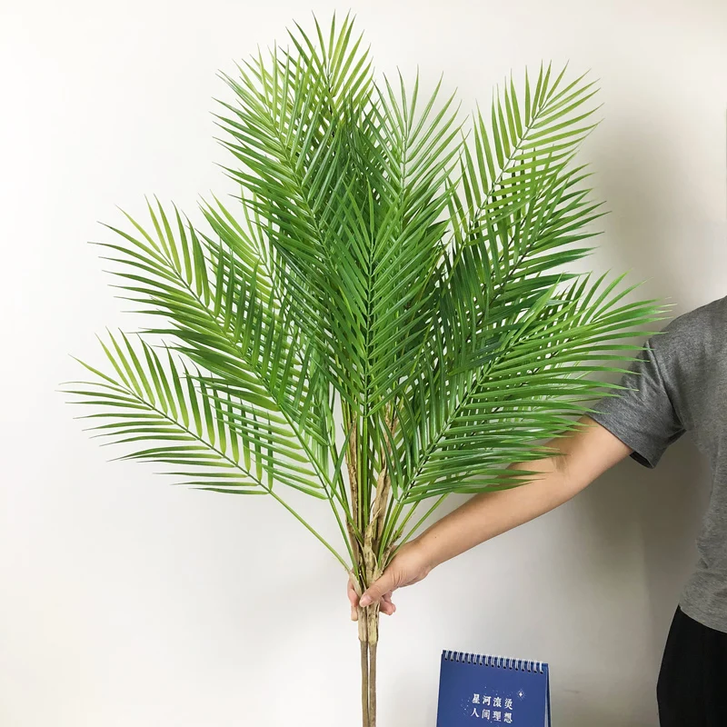 96cm 13 Vadovų Atogrąžų Dirbtinių Palmių Didelių Augalų Lapai Netikrą Palmių Lapai Plastiko Monstera Lapai Biuro Apdailos 5