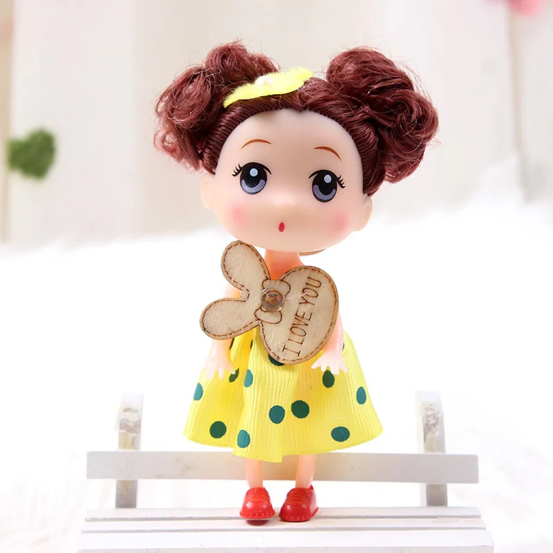12cm Animacinių filmų Keychain Pliušinis Lėlės Modelį, Vaikai, Guminiai Žaislai, Modeliavimas Mados Princesė Merginos Gimtadienio Dovana Žaislas Lėlės Kūno 2
