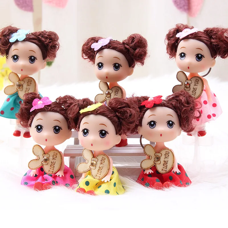 12cm Animacinių filmų Keychain Pliušinis Lėlės Modelį, Vaikai, Guminiai Žaislai, Modeliavimas Mados Princesė Merginos Gimtadienio Dovana Žaislas Lėlės Kūno 4