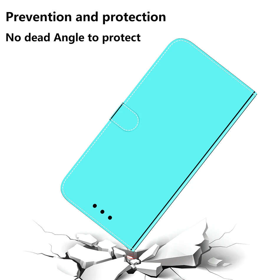 Prabangus Veidrodis Stovi Flip Case For Huawei p40 30 Pro Garbės 10 20 Lite 10i 20i P smart 8A 8s Y5 2019 Y6 Y5P Y6P Y7A Padengti Coque 5