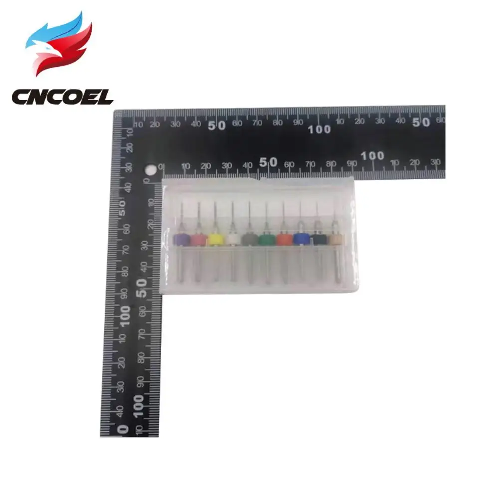 10vnt/Set 0,1 mm-1,2 mm, Micro Grąžtai Sunku Lydinio PCB Spausdinimo plokštės Karbido Bitų Priemonė SMT CNC 5