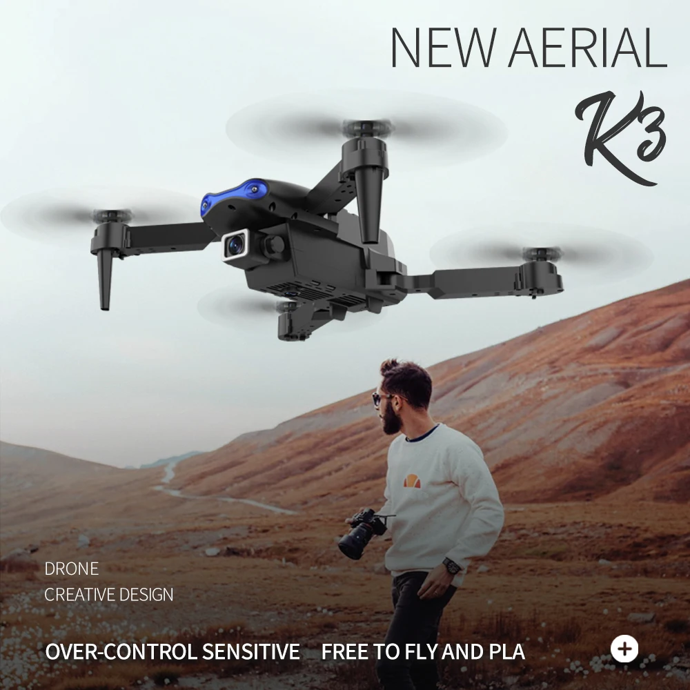 Naujas K3 drone 4K HD dual camera, sulankstomas aukštis išlaiko drone WiFi FPV 1080p realaus laiko dėžė RC Quadcopter žaislas PK sg906 pro 5