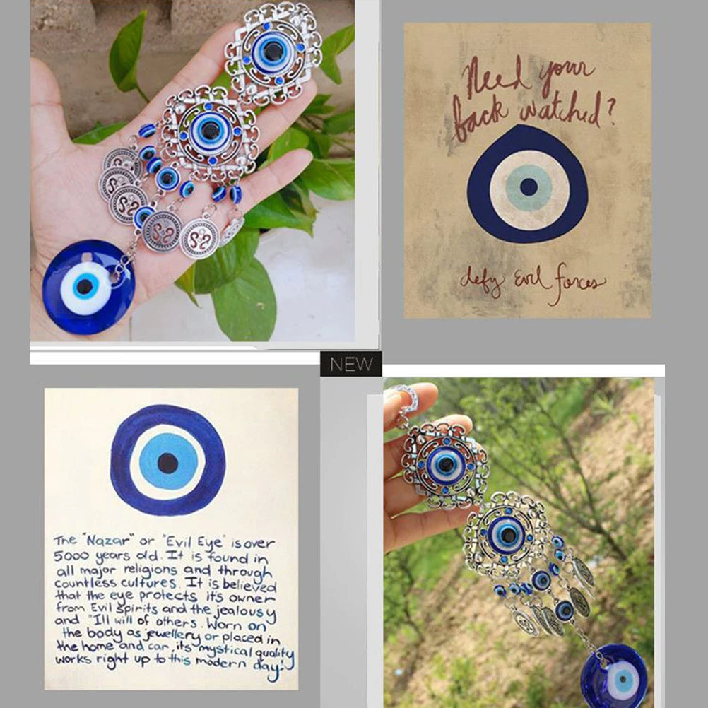 Evil Eye Pakabučiai Amuletas Mėlyno Stiklo turkijos Sienos Kabo Dekoro Namų Kambarį Automobilių dekoro priedai 4