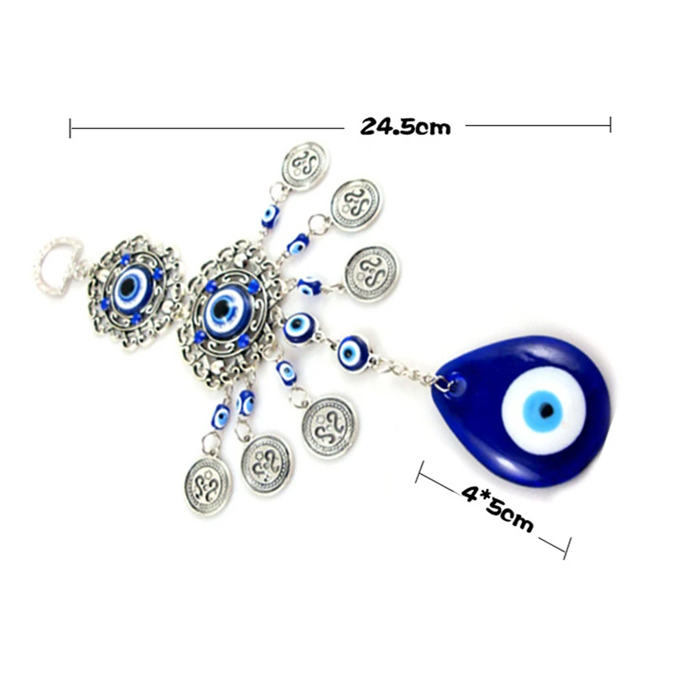 Evil Eye Pakabučiai Amuletas Mėlyno Stiklo turkijos Sienos Kabo Dekoro Namų Kambarį Automobilių dekoro priedai 5