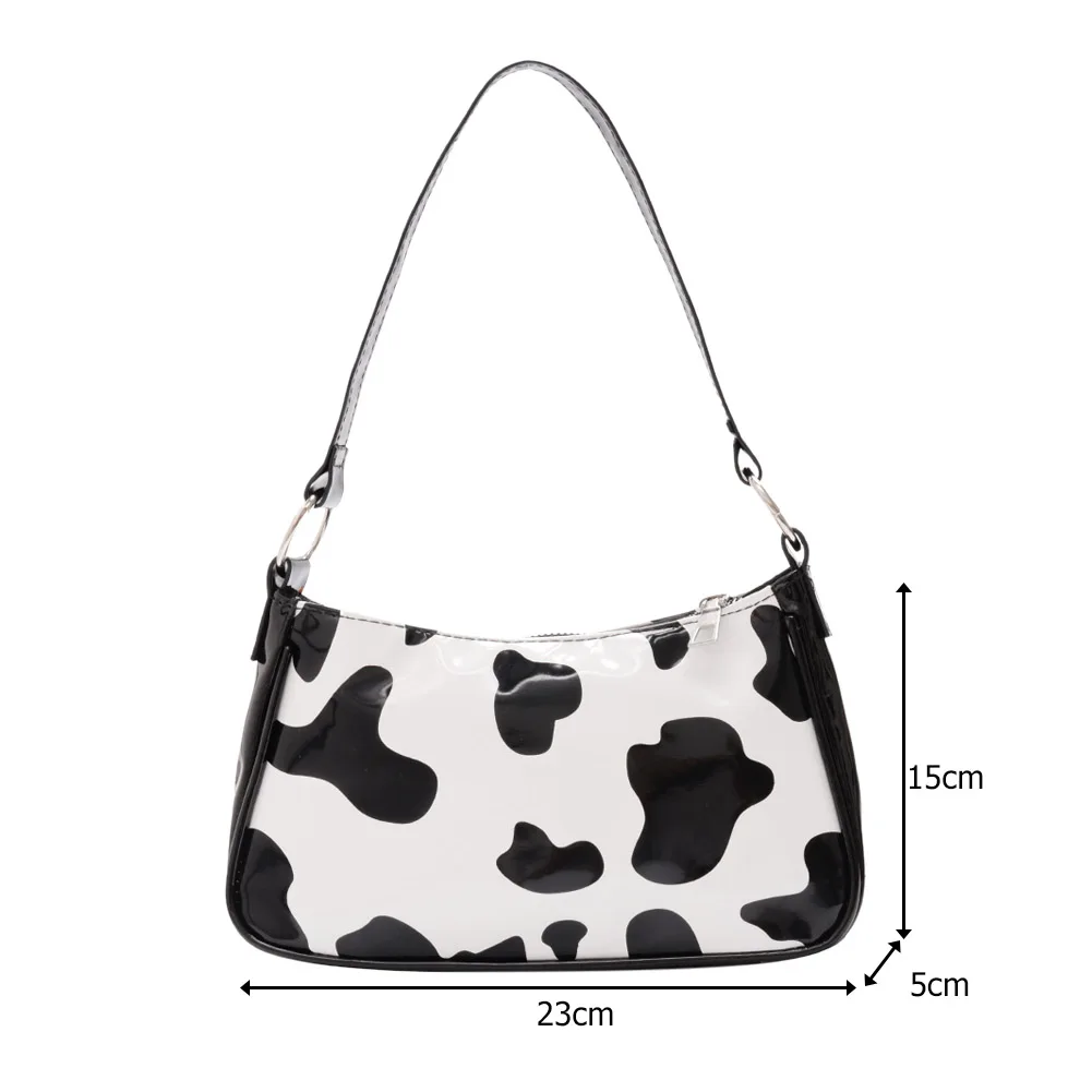 Karvės Pieno Spausdinti Modelio Batono Krepšiai moterų 2021 Šviesus PU Odos Mažų Pečių Maišą Moterų Dizaineris Pažasties Krepšiai bolsos 1