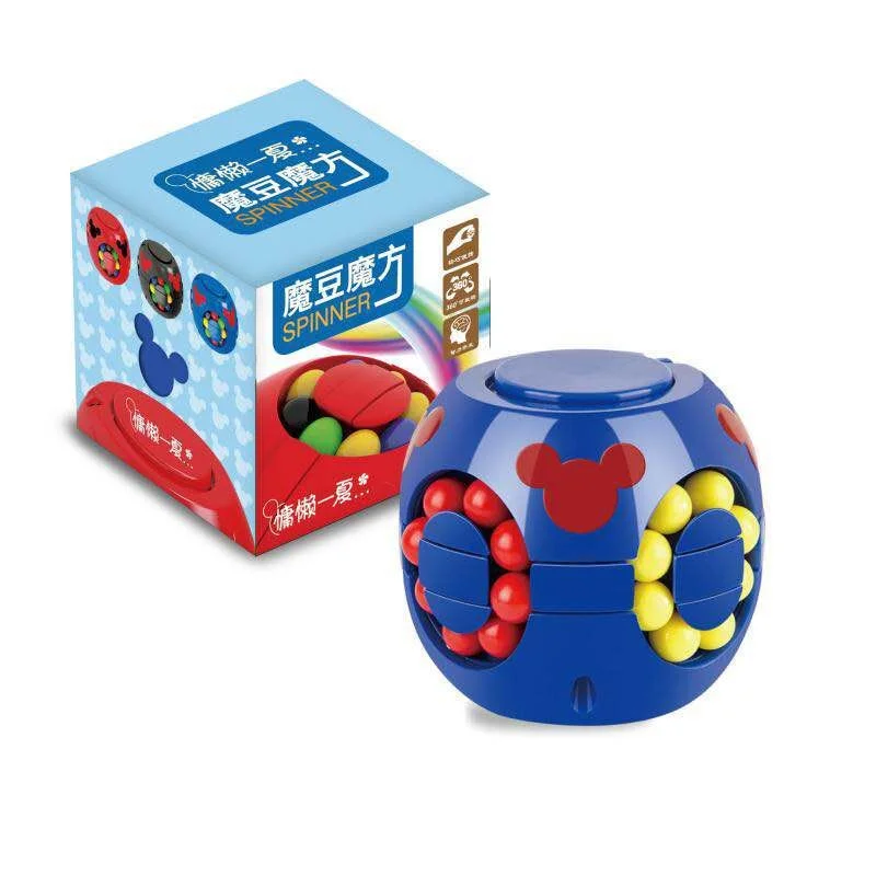ZK60 2 IN 1 Pirštų galiukais pirštų suktuko žaislą magic Cube Piršto Gyro įtempių kūrybos galvosūkiai magija pupelės žaislas, Vaikas, Dovana, Žaislai 2