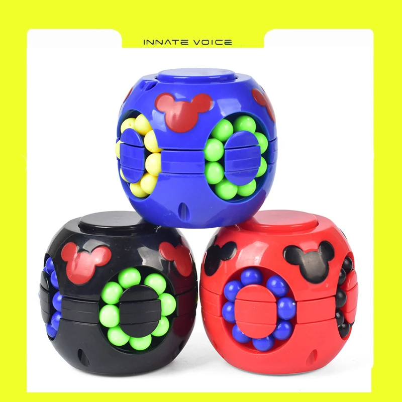 ZK60 2 IN 1 Pirštų galiukais pirštų suktuko žaislą magic Cube Piršto Gyro įtempių kūrybos galvosūkiai magija pupelės žaislas, Vaikas, Dovana, Žaislai 4