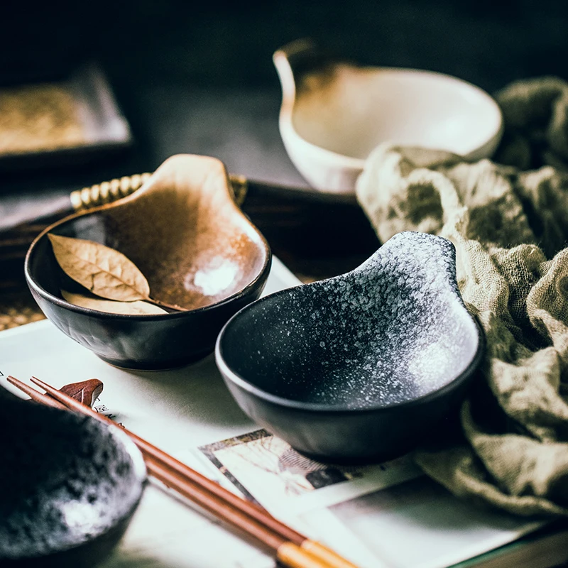 Japonų stiliaus paprastas keramikos dubenėlį maži ryžių dubenėlį sriubos dubenėlį patiekalą, dubenėlį savitarnos hot pot restoranas, aštrus padažas dubuo 4