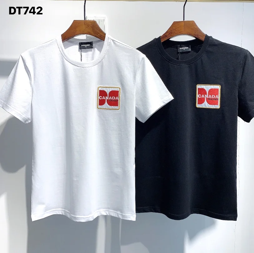 2020 FW Dsquared2 Lauke Logotipas-shirt-T-shirt Moterims / Vyrams Mados Medvilnės Atsitiktinis trumpomis Rankovėmis T-shirt Apvalus Kaklas 0
