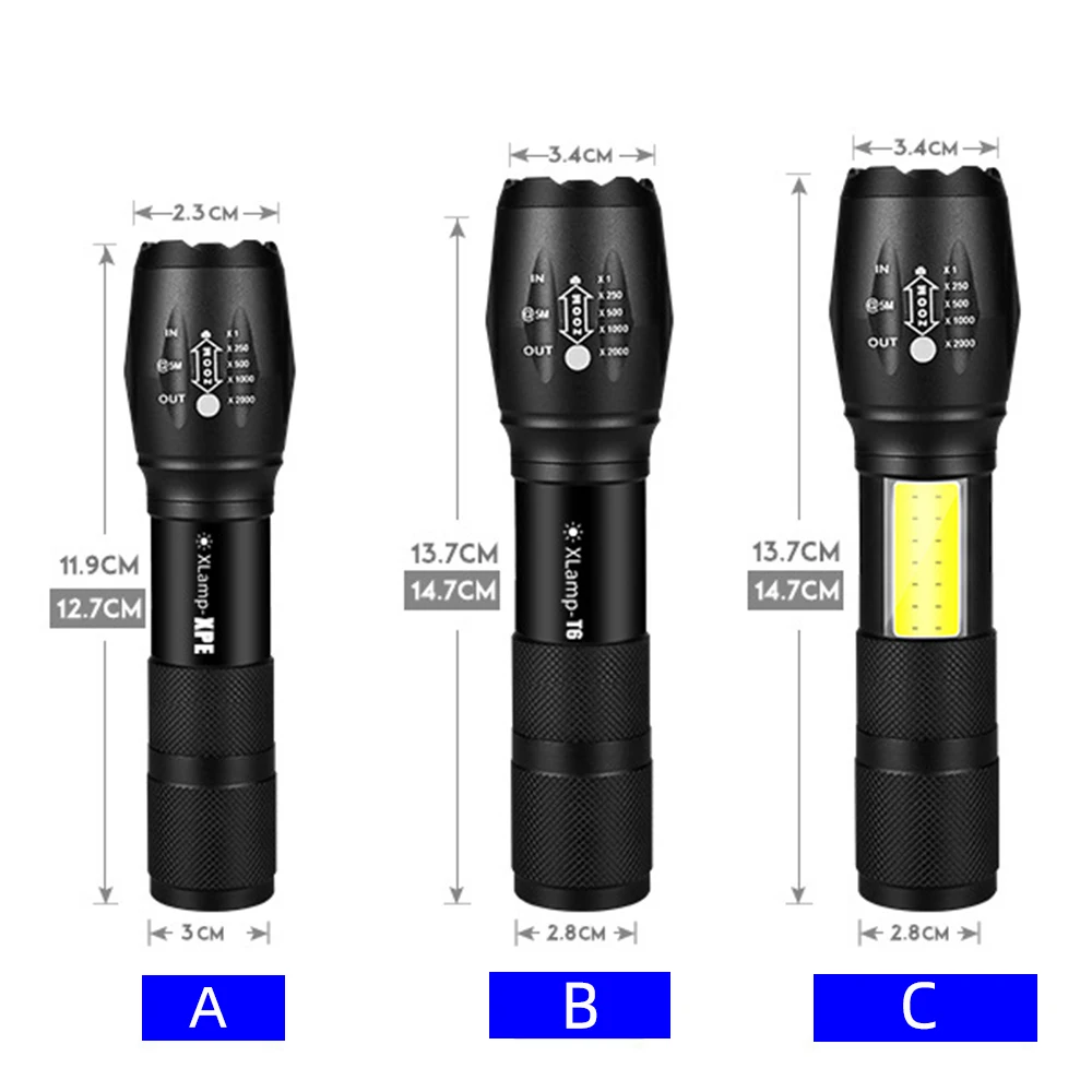 Galingas Įkraunamas Mini LED Žibintuvėlis USB Tiesioginis Mokestis Powerbank Cree T6 Taktinis Žibintuvėlis 18650 Žibintas Pėsčiųjų, Kempingas 4