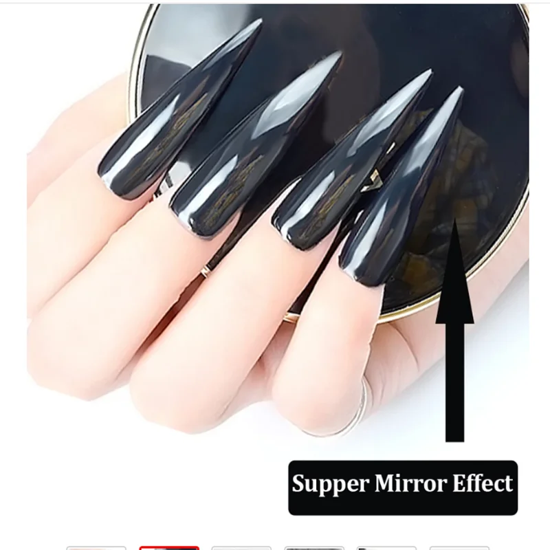 1G Black Magic Mirror Nagų Blizgučiai Milteliai Super Sklandžiai Nail Art 